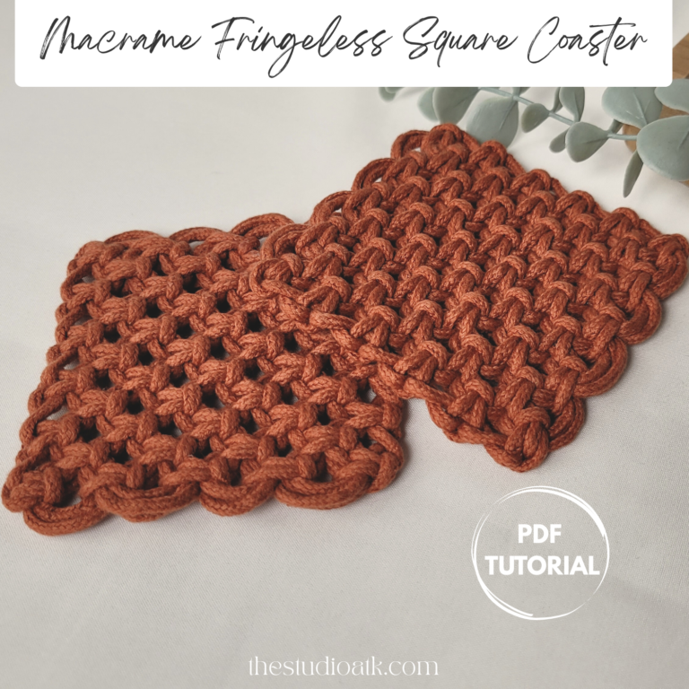 Macrame Fringeless Square Coaster PDF Pattern