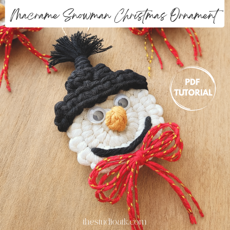 Macrame Snowman Christmas Ornament PDF Pattern