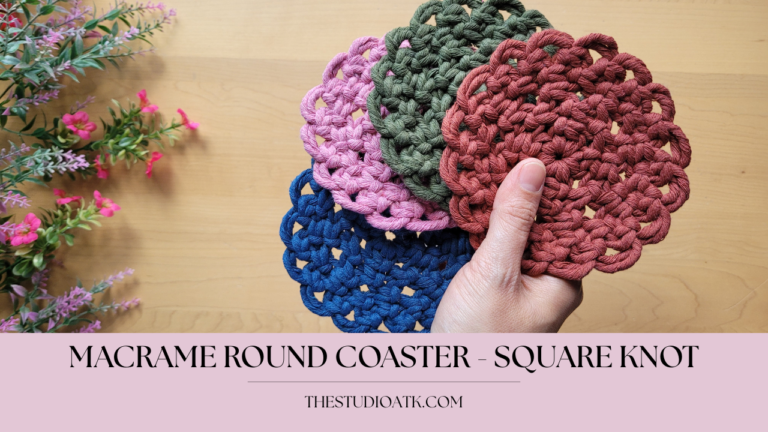 Macrame Round Coaster no Fringe with Square Knots